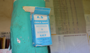 Box of Iodized salt hung at Zallema Health Post © Kenaw G/ECSC-SUN