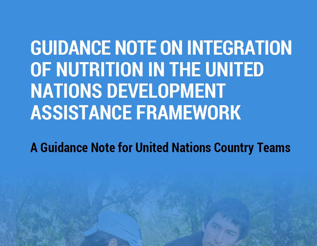 Guidance Note on Integration of Nutrition in the UN Development Assistance Framework