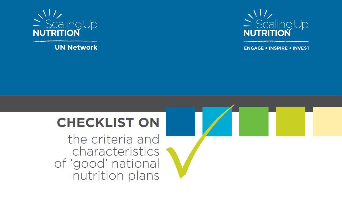 The first-ever checklist for quality national nutrition plans is launched